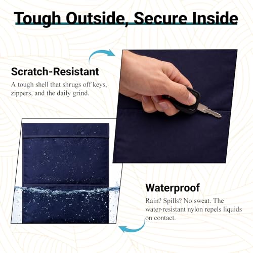 Faraday Bags 2 Pack,Signal Blocking Pouch for Laptop (16‘’x14), Phone(8.5"x4.5") EMP Protection & Anti-Tracking, RFID Shielding Faraday Cage - size: L(Laptop+phone)