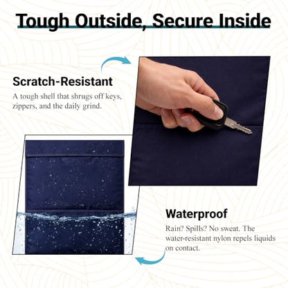 Faraday Bags 2 Pack,Signal Blocking Pouch for Laptop (16‘’x14), Phone(8.5"x4.5") EMP Protection & Anti-Tracking, RFID Shielding Faraday Cage - size: L(Laptop+phone)