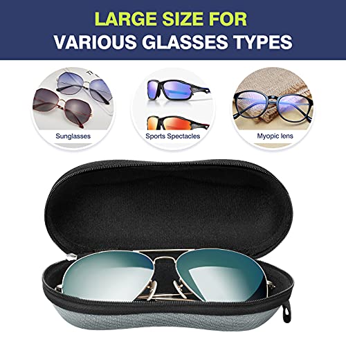 MoKo Semi Hard Shell Sunglasses Case, Unisex Protective Eyeglass Case Glasses Case Holder with Metal Hanging Hook - color: Gray-eva, size: 1 Pack