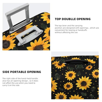 Travel Luggage Cover Sunflower, High Elasticity Washable Travel Baggage Protector Case Fits 22-24 in - color: Sunflower, size: 22-24 in
