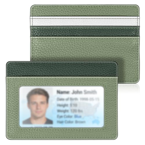 FINTIE Slim Minimalist Front Pocket Wallet RFID Blocking Credit Card Holder - color: gradient green