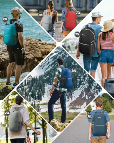 Gonex Packable Daypack Backpack 20L Lightweight Foldable Travel Bag - color: Sage Green