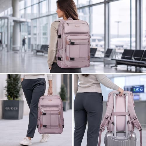 PIJUSHI Travel Backpack 35L Carry On Backpack Flight Approved - color: Updated Ashen Purple