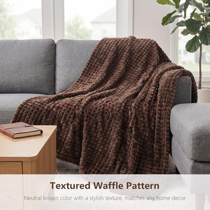 1pc Flannel Thick Brown Blanket, Multifunctional for Bedroom, Guest Room, Living Room, Car, Sofa, Travel