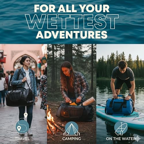 Waterproof Dry Bag Duffel - Marine Boating Kayaking Fishing Canoe 120L - color: Black, size: 120L