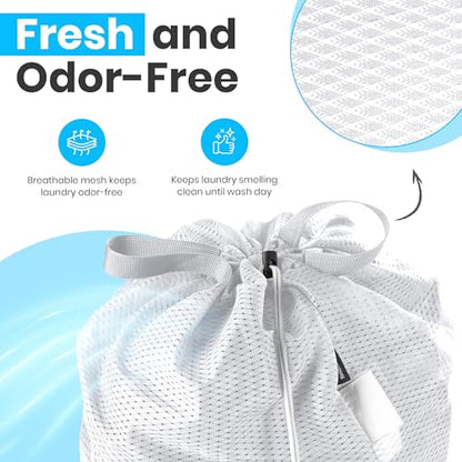 메시 세탁 가방 61 x 91.4cm(24 x 36인치), 2팩 - Handy Laundry 튼튼한 네트 백 - color: 화이트., size: 2-Pack