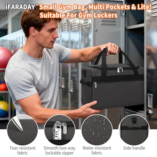 iFARADAY 20L Small Duffle Bag for Travel/Gym, Dark Gray - color: Dark Gray