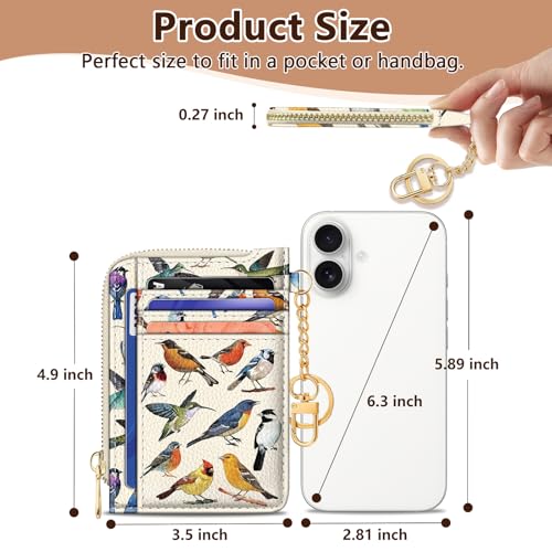 GIANCOMICS Slim Wallet Women, Credit Card Holder, Small Rfid Bird Case - color: Bird