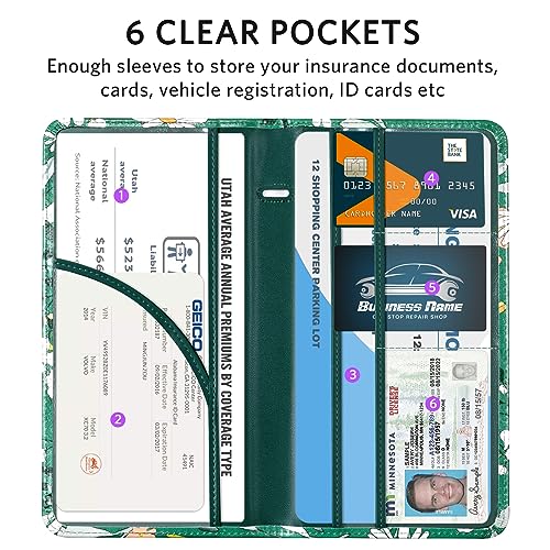 CoBak Car Registration and Insurance Holder - color: L-Floral Harmony