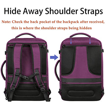 MATEIN Large Purple Travel Backpack, Expandable Airplane Backpack for Women - color: Purple, size: XX-Large