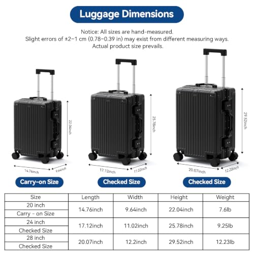 Trunk Luggage, Hardside Large Checked Suitcase, Black, 28 in - color: Black, size: 28in