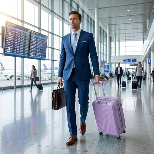 20 Inch Carry-On Luggage,Hardshell Suitcases w/TSA LOCK - color: Lavender, size: Carry-On 20-Inch