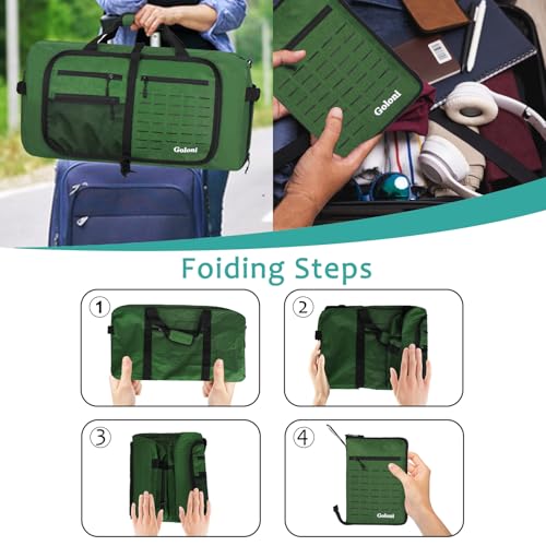 Goloni 120L Foldable Duffle Bag for Travel, Large Durable Travel Duffel Bag - color: Green, size: 120L