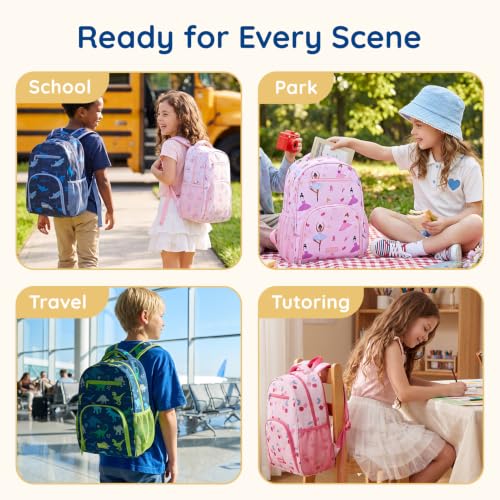 mommore 2-in-1 Kids Backpack for Boys Girls 4-8 with Insulated Lunch Pocket - color: Gradient Purple