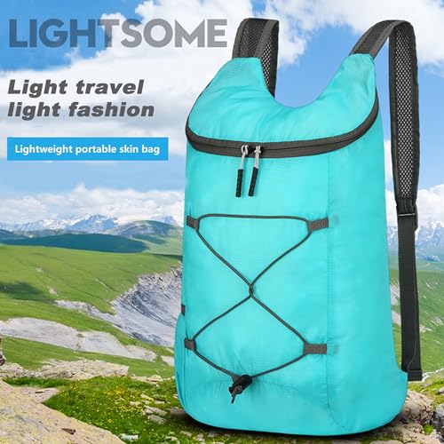 levayhill 16L Foldable Hiking Backpack,Small Packable Daypack,Lake Blue - color: Lake Blue