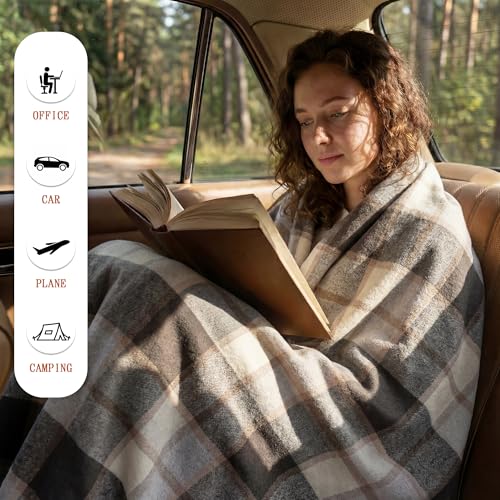 Soft Pure Wool Throw Blanket, Lightweight Warmth, 55"x83" - color: Wood Gray, size: Standard (1.5 lbs)