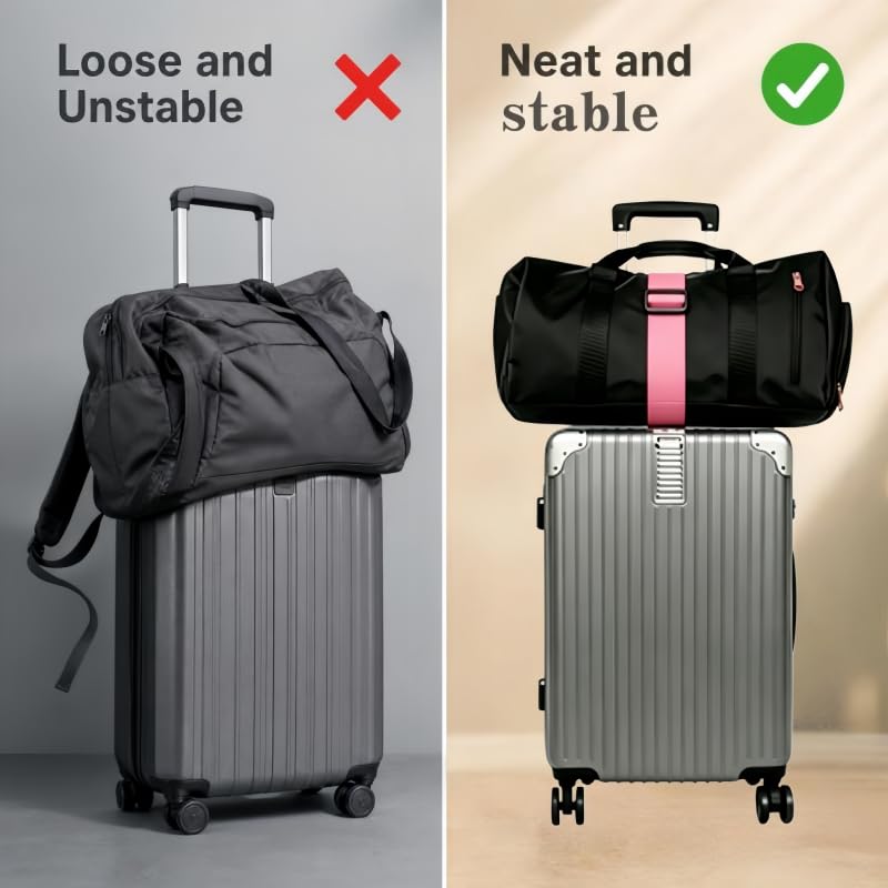 Adjustable Luggage Straps - color: 2pcs pink