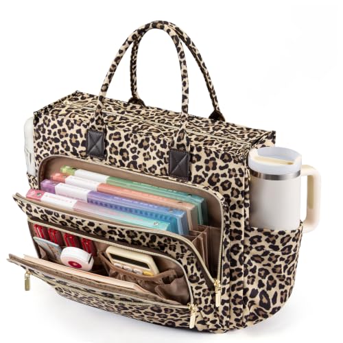 LOVEVOOK Work Tote Bags for Women,Laptop Teacher Bag With File Organizer - color: Leopard Print, size: 15.6 inch