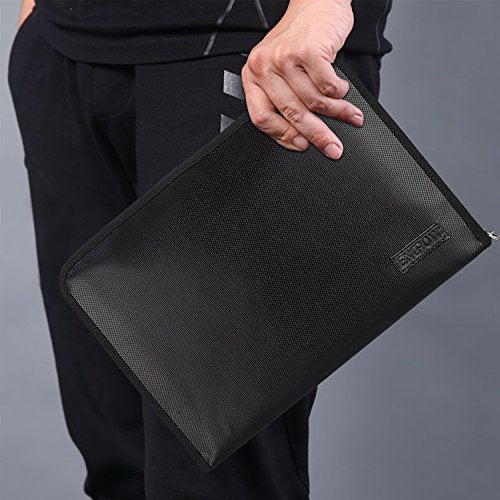 ENGPOW Expanding File Folder,Fireproof 13 Pockets Document Organizer Bag - color: Black, size: 13 Standard Pockets