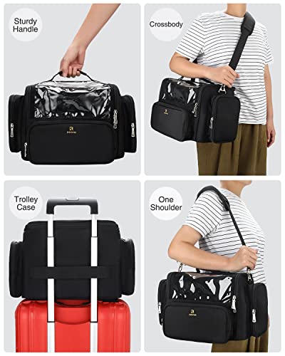 Professional Makeup Brush Bag, Makeup Artist Travel Makeup Brush Case - color: l black, size: XL