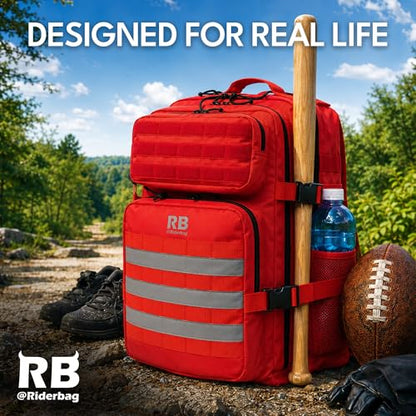 riderbag Xtreme Tactical Sport Bag, 45L Gym, Travel and Adventure Backpack - color: Red, size: 45L