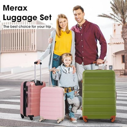 Merax Luggage sets of 2 Piece,20 24 IN Hardside Suitcase with Bag - color: Light Pink(20+24+bag), style: Luggage Set With Bags