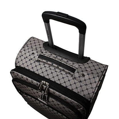 Steve Madden Designer Luggage Collection - 3 Piece Softside Expandable Lightweight Spinner Suitcase Set - Travel Set includes 20 Inch Carry on, 24 Inch & 28-Inch Checked Suitcases (Noble Black/Grey) - color: Noble Black/Grey, size: 20/24/28 Inches
