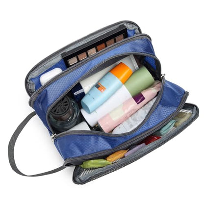 Yeiotsy Toiletry Bag - Travel Dopp Kit with Mesh Pockets, Compact Organizer for Gym, Camping, Hiking (Sapphire) - color: Sapphire