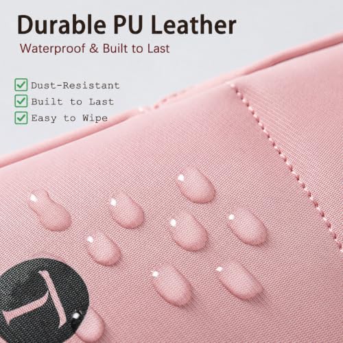 Standing Travel Makeup Bag, Small Fold-Down Makeup Brush Organizer (Pink) - color: Pink