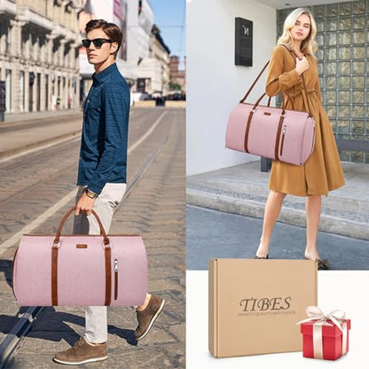 Convertible 2-in-1 Garment Bags for Travel with Waterproof Shoe Compartment - color: 5-Pink