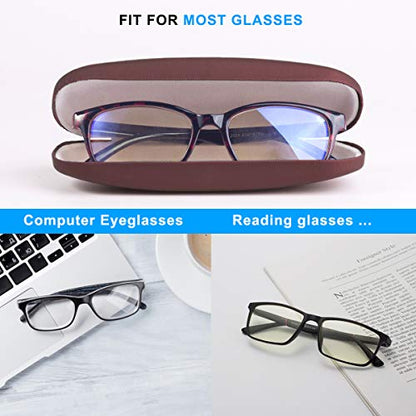 RayLove Unisex Hard Shell Eyeglasses Cases, Protective Case For Glasses - color: Brown