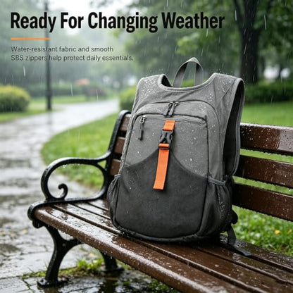 15L Small Grey Hiking Backpack, Lightweight Packable Foldable Casual Backpack for Women Men, Hiking Daypack with Shoulder Strap Pocket for Travel Camping Outdoor Commute