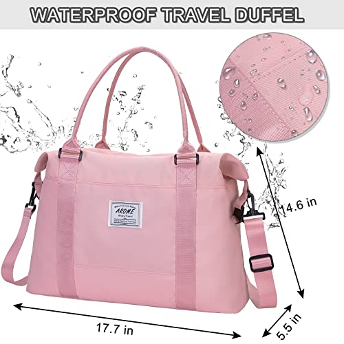 AROME Weekender Bags for Women, Travel Duffel Bag Overnight Weekend Bag - color: Pink