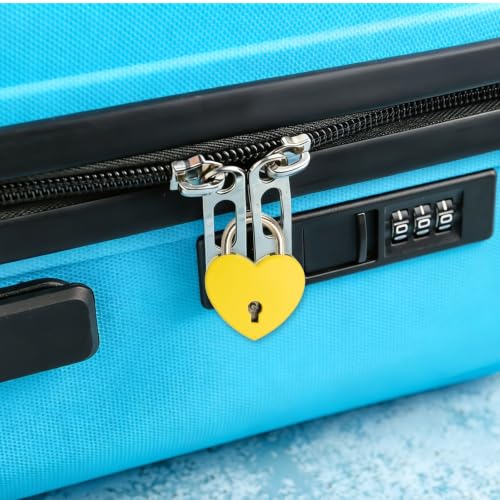 PATIKIL Mini Heart Lock w/Key 1.8x3.9 Heart Shaped Padlock Red - color: Red, size: 1.8"x3.9"