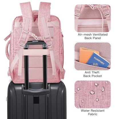 Gieury Carry On Backpack for Women, 50L Travel Backpack Flight Approved - color: Pink, size: 2X-Large(20"x14"x10")