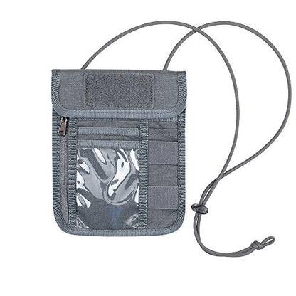 EXCELLENT ELITE SPANKER Passport Holder Nylon Neck Pouch with Lanyard - color: Grey
