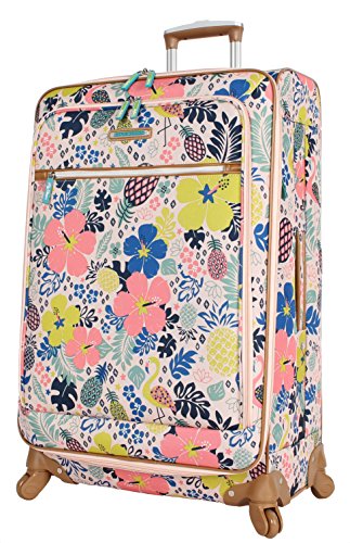 Lily Bloom Luggage Set 4 Piece Suitcase Collection With Spinner Wheels For Woman (Trop Pineapple) - color: Trop Pineapple