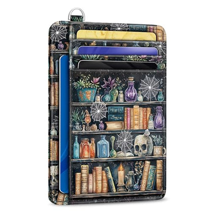 Yonlevres Goth Book Credit Card Holder RFID Wallet Women Slim Small Travel - color: Book Goth