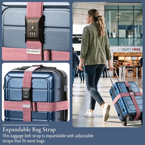 Brookstone Luggage Strap 2-in-1 TSA-Approved Expandable Strap - color: Lilac Ice, size: One Size