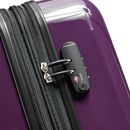 DELSEY Paris Helium Aero, 24 Inch Checked-Medium Luggage, Plum - color: Plum, size: Checked-Medium 24 Inch