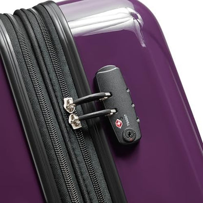 DELSEY Paris Helium Aero, 24 Inch Checked-Medium Luggage, Plum - color: Plum, size: Checked-Medium 24 Inch