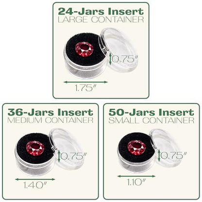 The Display Guys 2-Pack 24-Jar Jewelry Container Insert, Black - color: Black, size: Jars - 24