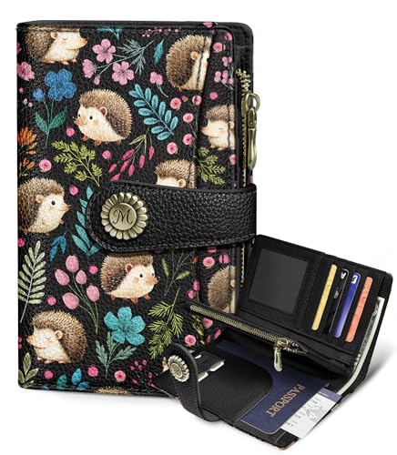 Hedgehog Wallet Women RFID Cute Passport Holder Credit Card Holder - color: Hedgehog