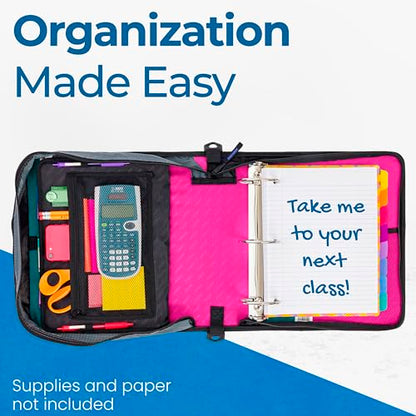 Case-it School Zipper Binder | 3-Inch O-Rings | 600-Sheet | D-146 Magenta - color: H Magenta, size: 1 Pack