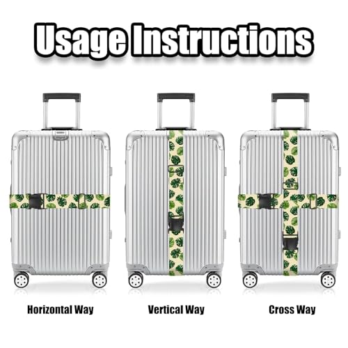 Nuxovilar Luggage Straps Set for Suitcase 1.96x71in Polyester - color: Mi07480, size: 1.96"x70.86"