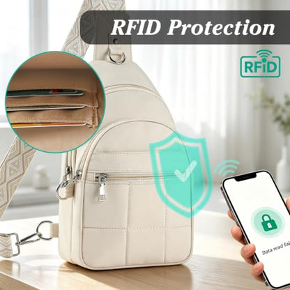 Anti Theft Crossbody Bags for Women,RFID Blocking Sling Bag - color: 03green