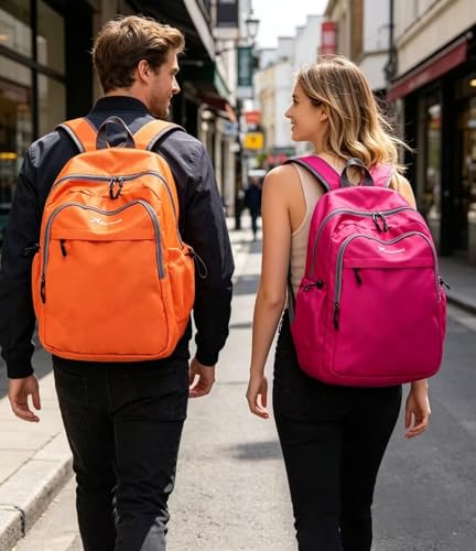 Geboldil Men's and women's lightweight foldable hiking travel backpack waterproof camping backpack fuchsia - color: Fuchsia