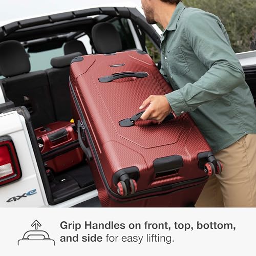 Traveler's Choice Maxporter II Polycarbonate Hardside Trunk with Spinner Wheels, Red, 28-Inch Medium Trunk - color: Red, size: 28-inch Medium Trunk
