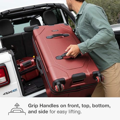 Traveler's Choice Maxporter II Polycarbonate Hardside Trunk with Spinner Wheels, Red, 28-Inch Medium Trunk - color: Red, size: 28-inch Medium Trunk