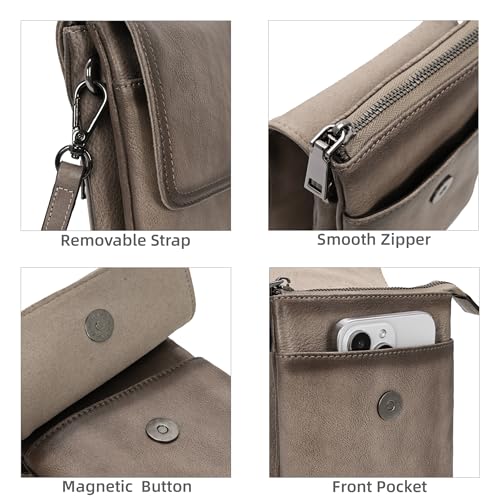 Iswee Rfid Blocking Small Crossbody Bag for Women Travel Classic Style - color: Grey